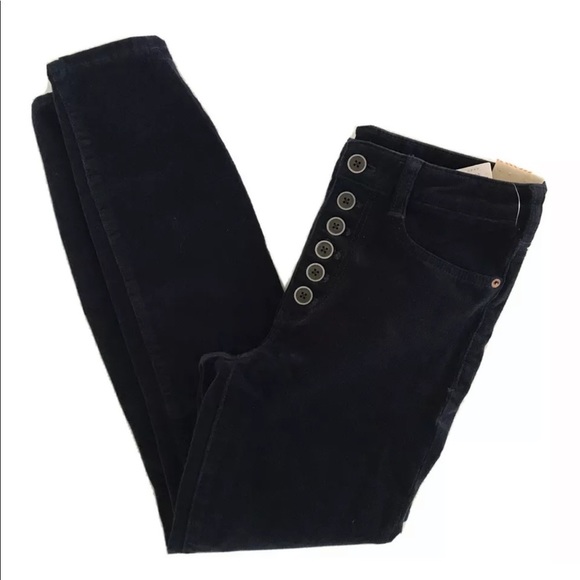 Anthropologie | Pilcro High Rise Skinny Womens Size 27 Navy Blue Corduroy - Picture 6 of 11